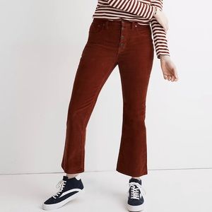 Madewell Cali Demi Bootcut Burgundy Corduroys